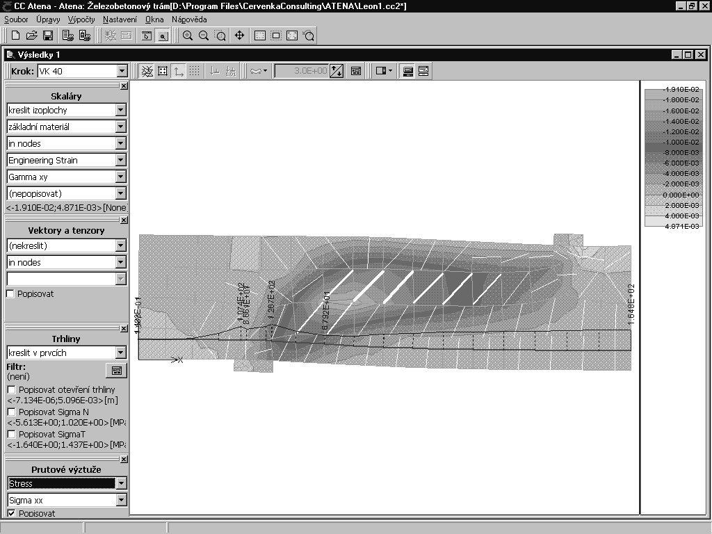 5. Post-processing 5.1 Úvod Program automaticky vstoupí do módu Výsledky ihned po skončení nebo zastavení výpočtu. Post-processing může být aktivován také tlačítkem.