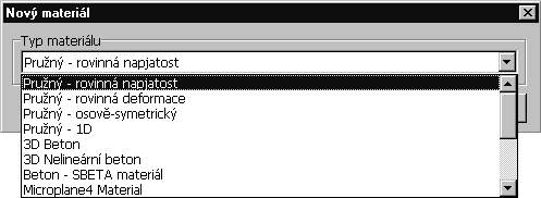 5: Tabulka Materiály, ve které je možno zadávat nové nebo editovat, resp. mazat, již existující materiály. Kliknutím na tlačítko Přidat v tabulce materiálů vytvoříme novou materiálovou skupinu.