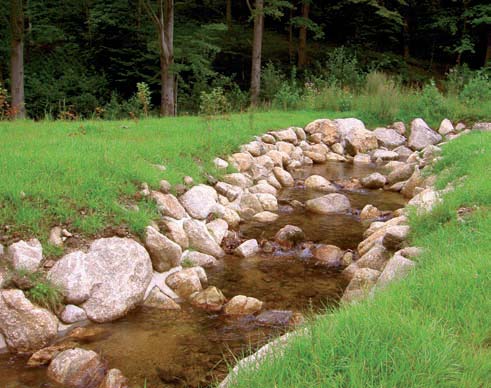 revitalizace v minulosti nevhodně upravených vodních toků s možností neškodného vybřežení a rozlivu vody do údolní nivy potoků; zajišťování migrační prostupnosti vodních toků budování rybích