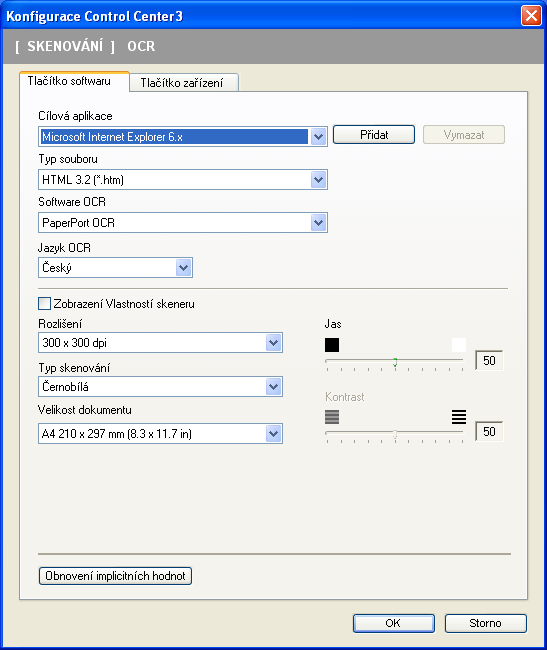 ControlCenter3 OCR (Program pro úpravu textu) 3 Funkce Skenovat do OCR skenuje dokument a převádí ho na text. Text lze dále editovat ve vašem běžném textovém editoru.