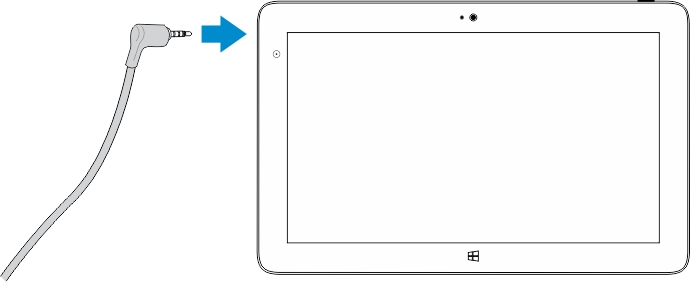 VAROVÁNÍ: Dlouhodobý poslech hlasité hudby může vést ke ztrátě sluchu. 1. Zapojte sluchátka do portu zvuku (3,5mm konektor) na tabletu. 2.