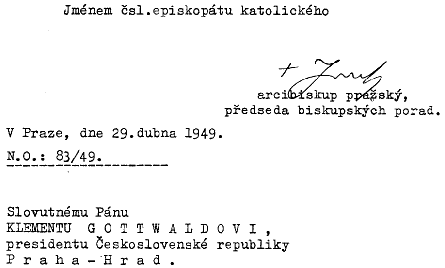 225 poukázali v naše prvém memorandu slovy, že jde o postupné akce omezo vání svobody katolické Církve a znemožňování uplatnění jejích nezadatelných božských práv.