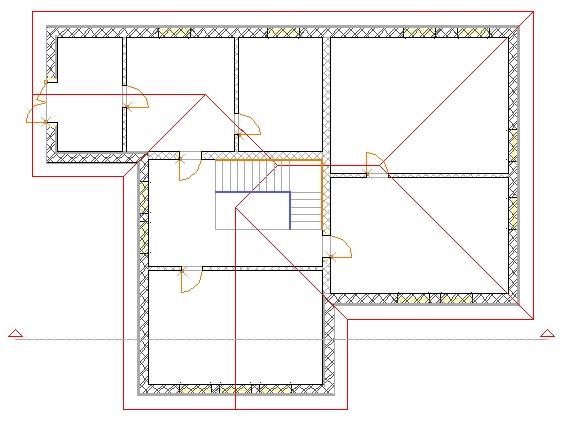 F7 Řez-Pohled (Řez/Pohled) Zobrazení elementů řezu S pozadím Základní nastavení této akce předpokládá, že se