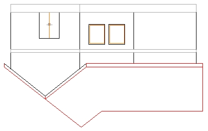 Pohled projektu se potom generuje v kolmém směru pohledu od zadané linie.