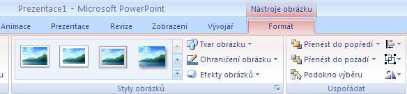 Pomocí nabídky Formát můžeme na obrázek