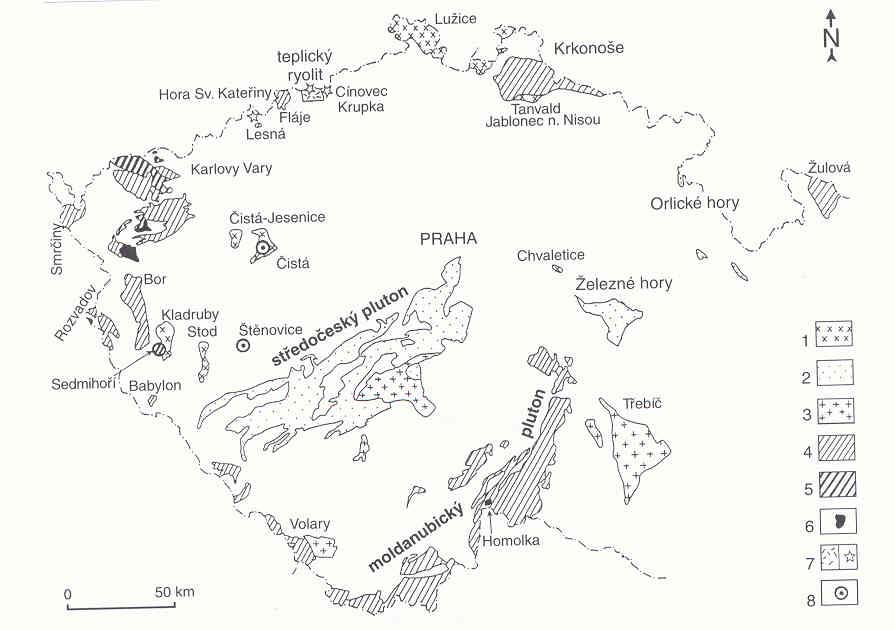 REGIONÁLNÍ GEOGRAFIE ČESKÉ REPUBLIKY 4 2. Geologický vývoj Českého masívu a Karpat území je rozděleno do bloků ker, které jsou ohraničeny zlomy Český masív má 3 základní směry: 1.