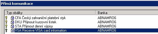 II. Stažení výpisů z VISA karet Pokud používáte verzi 3.0 systému OfficeNet ČR (MultiCash Classic): V základním okně zvolte nabídku "Komunikace" a funkci "Přímá komunikace".
