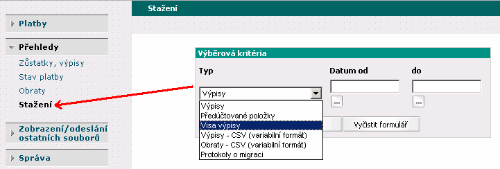 Spustí se komunikace a dojde ke stažení VISA výpisů. Obr. 4 - Stažení VISA výpisu v systému OfficeNet ČR - verze 3.0 Pokud používáte verzi 2.