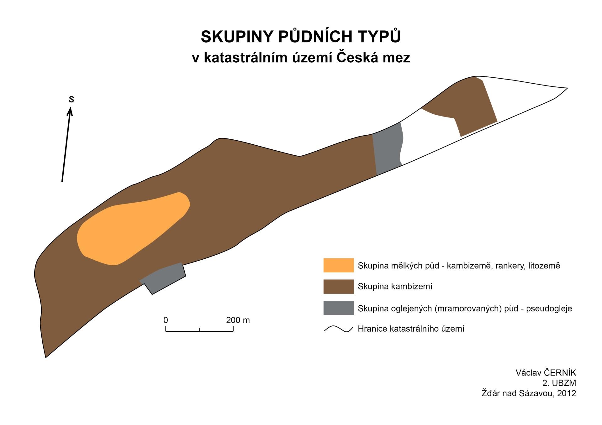 Mapa půd katastrálního