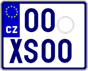 Typ 258 motocykl 1 tabulka o rozměru 200 mm x 160 mm modrá Typ