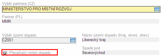 Záložka Adresy partnera Vyplnění této záložky je analogické záložce Adresy žadatele. Záložka Osoby partnera Vyplnění této záložky je analogické záložce Osoby žadatele.