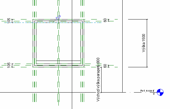 Tady pomocí nástroje zarovnat a zamknout spojíme hrany vysunutí skla s referenční rovinou hrany rámu.