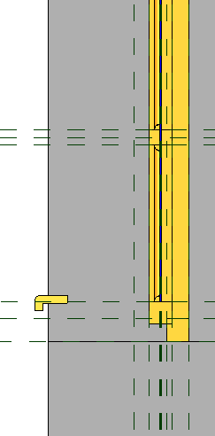 Při pohybu rámu v ostění (změna rozměru odsazení od fasády) se musí parapetní deska chovat parametricky.