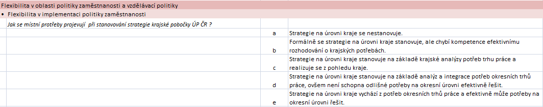 V dalším kroku příprava na rozhovor spočívá: 1) v přiřazení hodnotících otázek konkrétnímu vytipovanému respondentovi.