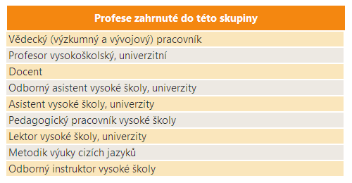 9 VŠ pedagogové a vědeckopedagogičtí pracovníci Vymezení profesní skupiny Počet zaměstnaných V roce 2010 bylo v ČR zaměstnáno téměř 21 tisíc osob s touto profesní skupinou.