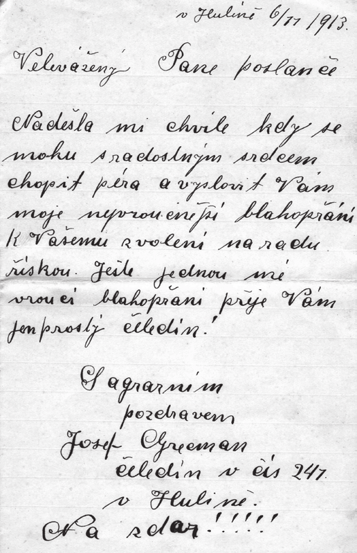 Deník Den těžko polykal Malíkovo volební vítězství a porážku svého kandidáta: Den 6. listopadu 1913 cit.: Dědictví P.