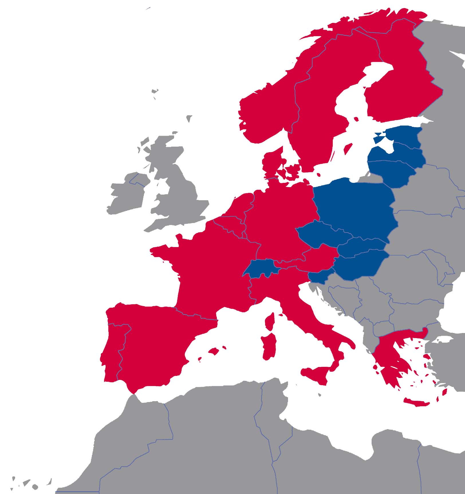 Mapa destinací/map of Destinations platní členové Schengenské dohody full members of the Schengen Agreement Trondheim země připravené na