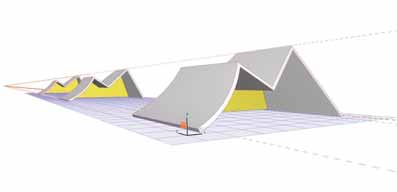 Možnost víceúrovňové struktury včetně úprav, jako jsou přidání atrií, štítů nebo střešních oken, dělají ze střechy nástroj pro návrh jakéhokoli tvaru. Novinkou je Skořepina.