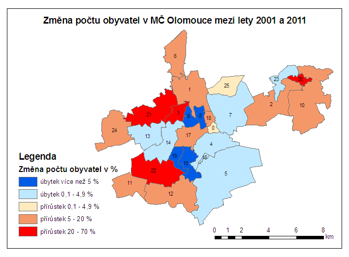 Příloha 5 Změna počtu obyvatel v