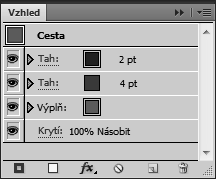 Prostřednictvím panelu Grafické styly (Graphic Styles) můžete vytvářet, pojmenovávat, ukládat a aplikovat nejrůznější efekty a vlastnosti na objekty, vrstvy a skupiny.