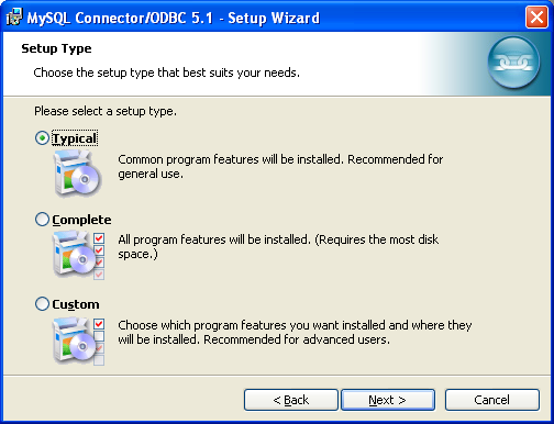 5.3 Instalace ODBC driveru Tento driver lze stáhnou opět z internetu z http://dev.mysql.com/downloads/ kde je k dispozici instalační soubor mysql-connector-odbc-5.1.5-win32.msi.