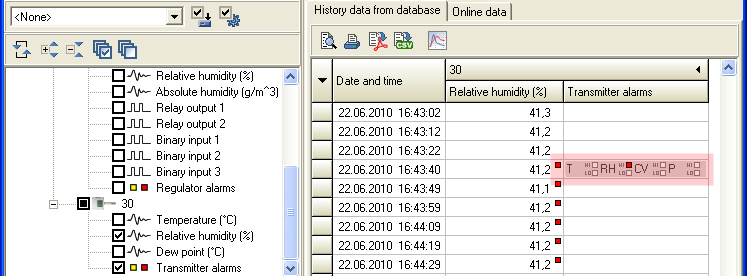 výše označeno číslem 2). Jsou 2 možnosti jak vybrat časový interval pro zobrazení dat: Zadáním jednoho data+času a vybráním délky intervalu.