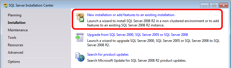 1) Stáhněte poslední vydání Microsoft SQL Serveru z: http://www.microsoft.com/express/database/installoptions.