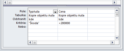 DOTAZY Řešení 1 U akčních dotazů je nutné při nastavení v návrhovém zobrazení nejdříve vybrat na kontextové kartě Návrh správný typ dotazu.