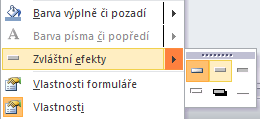 FORMULÁŘE velikosti některé sekce, upravte ji zpátky podle pokynů v bodě 7. Nechte označený obrázek, klikněte pravým tlačítkem a pomocí příkazu Zvláštní efekty vyberte vzhled vypouklý.