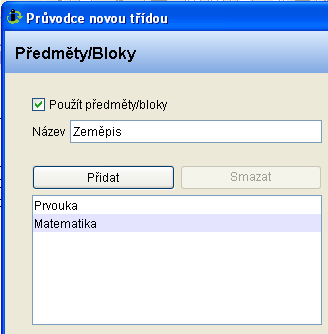 Tvorba třídy Průvodce tvorby nové třídy vás provede všemi kroky potřebnými k nastavení nové třídy a tvorbě soupisu. Na každé stránce průvodce jsou nové pokyny. 1.