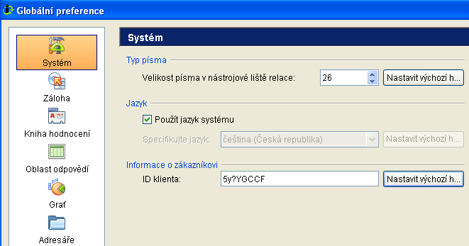 Globální preference 1. Zvolte Správa mých dat > Upravit. 2. Zvolte Globální preference z nabídky. 3.