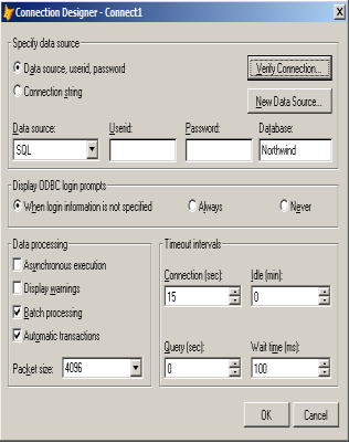 V Database Designeru klikneme pravým tlačítkem myši a vybereme Connections /New.