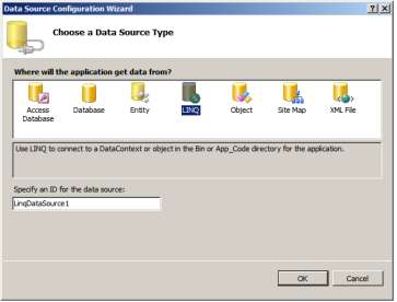Přetáhněte z Toolboxu/Data komponentu GridView na plochu návrháře: a vyberte volbu Choose Data