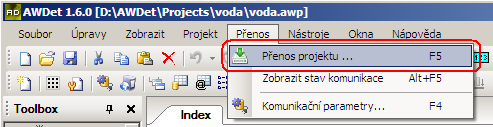 6. Zavedení aplikace do webového serveru Po úspěšném nastavení komunikačních parametrů webovému serveru a po nastavení PC do stejného IP prostoru s webovým serverem je možné do webového serveru