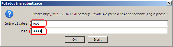 Pokud se nám podařilo aplikaci do webového serveru úspěšně zavést, otevřeme nyní webový prohlížeč a do pole, kam vkládáme název webových stránek, zadáme nastavenou IP adresu webového serveru. Obr.