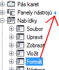 5 V podokně Seznam příkazů přetáhněte požadovaný příkaz na místo pod názvem panelu nástrojů (v podokně Uživatelské úpravy v <název souboru>. 6 Klikněte na tlačítko Použít.