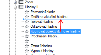 Umístění přidávaného příkazu lze řídit pomocí vizuálního nebo horizontálního indikátoru. 4 Klikněte na tlačítko Použít.