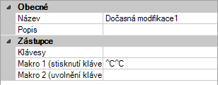 Klikněte na položku Dočasně přednostní 1, počkejte a opětovným kliknutím na název dočasně přednostní klávesy upravte název.