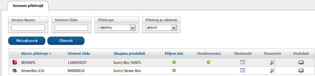 SMA Solar Technology AG 10 Nastavení přístrojů 10 Nastavení přístrojů 10.