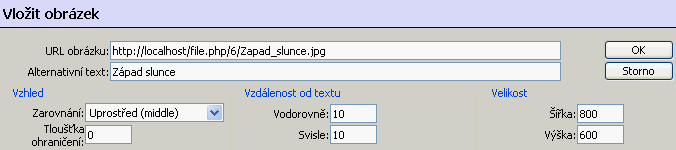 Vlastní vložení obrázku do webové stránky se skládá ze dvou hlavních kroků: přenesení obrázku na server a jeho uložení a vložení obrázku do www stránky.