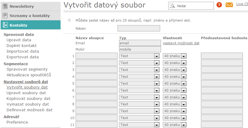 2. Poté přejdeme do Nastavení nad prvním sloupcem a zaškrtneme Povolit víc databází pro vybraný seznam