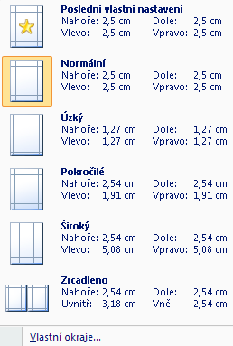 MS Word 2007 25 Skupina - Vzhled stránky: Každý dokument je přednastaven určitými parametry Jednotlivé parametry ale můžeme libovolně