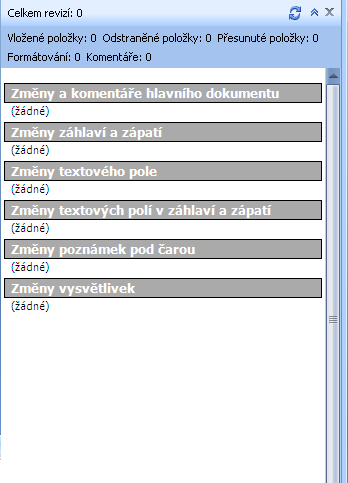 MS Word 2007 56 Bubliny: Zvolí způsob zobrazení revizí v dokumentu Konečný se značkami: Zvolí jak se mají zobrazovat navrhované