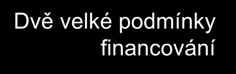 Dvě velké podmínky financování Přímá podpora, především dávka k přijetí malého dítěte (PAJE), vyplácená Pokladnou