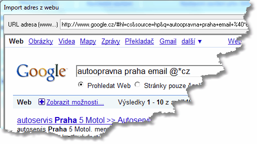 Práce s programem 2.5.1.4 21 Import z webové adresy Tlačítko importu z webové stránky otevře okno do něhož je možné zapsat webovou adres (tzv. URL).