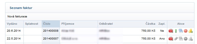 Seznam faktur Seznam faktur je místo, kde si můžete vytvořit přehled všech podkladů k fakturám i přehled faktur, které jste již svým partnerům proplatili.