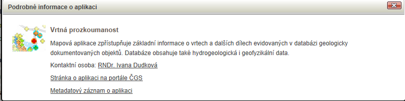 Aplikace Vrtná prozkoumanost je umístěna v 10. (okrovém) bloku GEOLOGICKÁ PROZKOUMANOST.