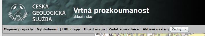 4. Vrtná prozkoumanost Výběrem (kliknutím) na hyperlink Vrtná prozkoumanost se aplikace otevře v dalším okně.