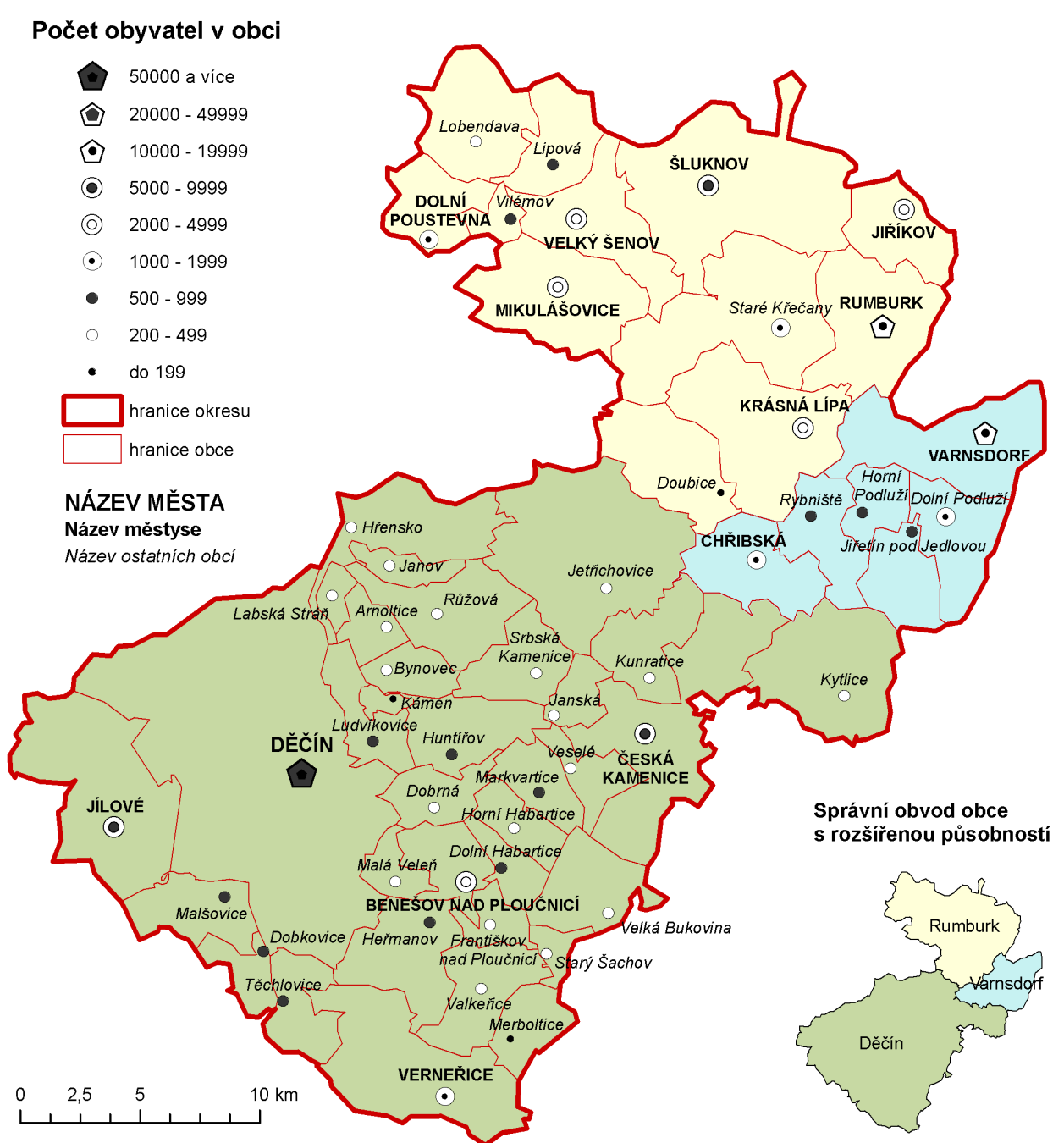 Mapa 2: Zájmové území (okres Děčín)