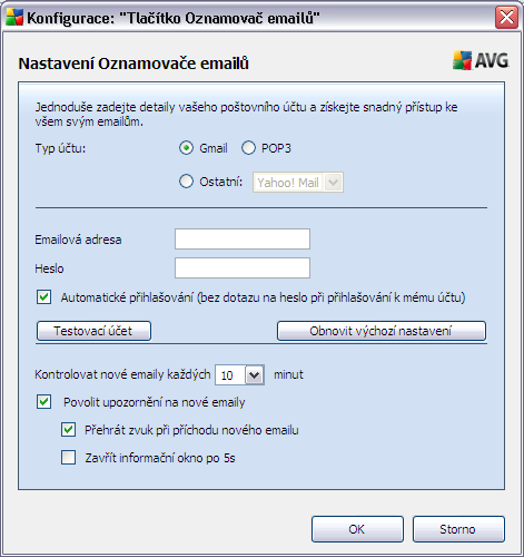 9.2. Nastavení AVG Security Toolbaru Veškeré nastavení parametrů AVG Security Toolbar probíhá na rozdíl od ostatních komponent AVG 9 Anti Virus plus Firewall přímo z panelu